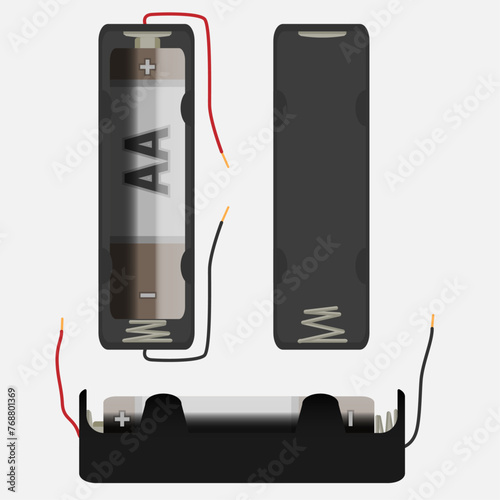 AA battery with a single battery holder case