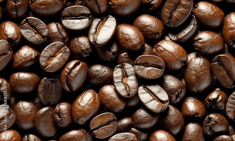 Fototapeta premium Aromatic roasted coffee beans background