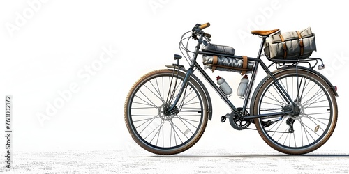 Pedal powered Adventure Awaits on a Versatile Bicycle Against a Minimalist White Background
