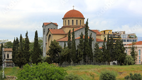 Ekklisia Agia Triada Holy Trinity Church at Cemetery in Athens Greece photo