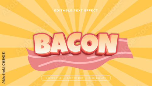 Orange pink and yellow baccon 3d editable text effect - font style