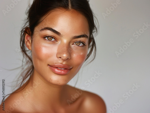 A beauty model with a natural skin and a natural look