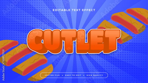 Red brown and blue cutlet 3d editable text effect - font style