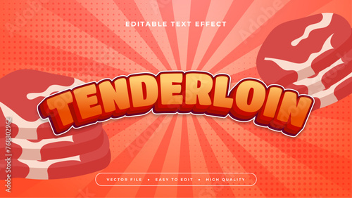 White orange and red tenderloin 3d editable text effect - font style