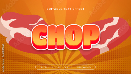 Orange red and white chop 3d editable text effect - font style