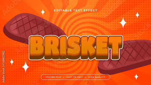 Orange and brown brisket 3d editable text effect - font style