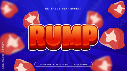 Orange red and blue rump 3d editable text effect - font style photo