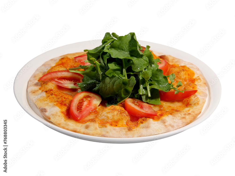 pizza with tomato and basil pizza with tomato and basil
