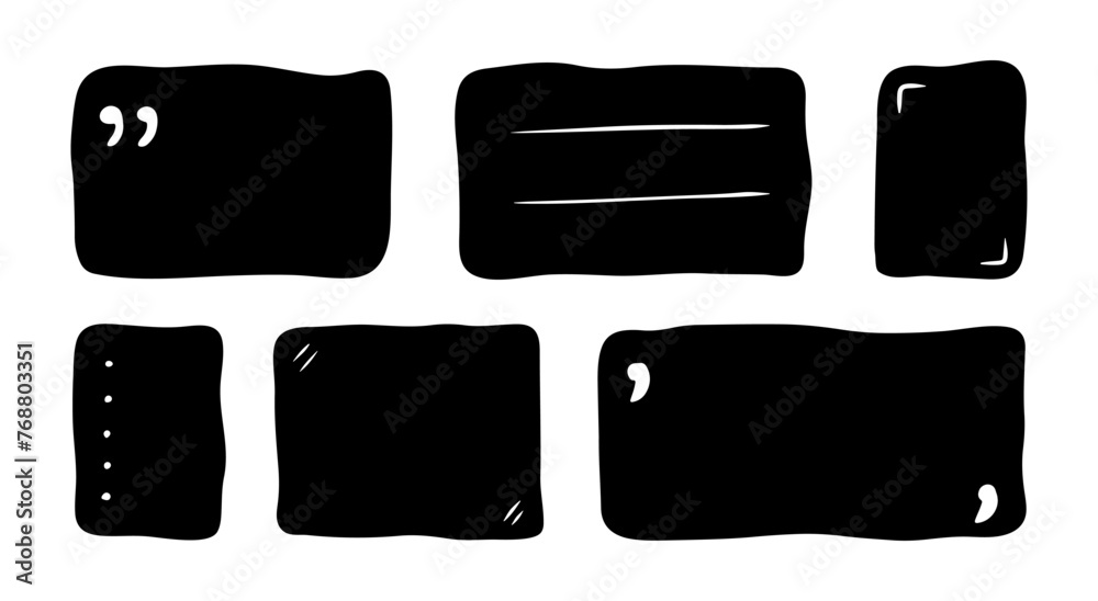 Hand drawn shapes and frames for social media. Black doodle abstract isolated text box. Speech bubble blobs for dialog Hand drawn shapes and frames for social media. Black doodle abstract isolated text box. Speech bubble blobs for dialog