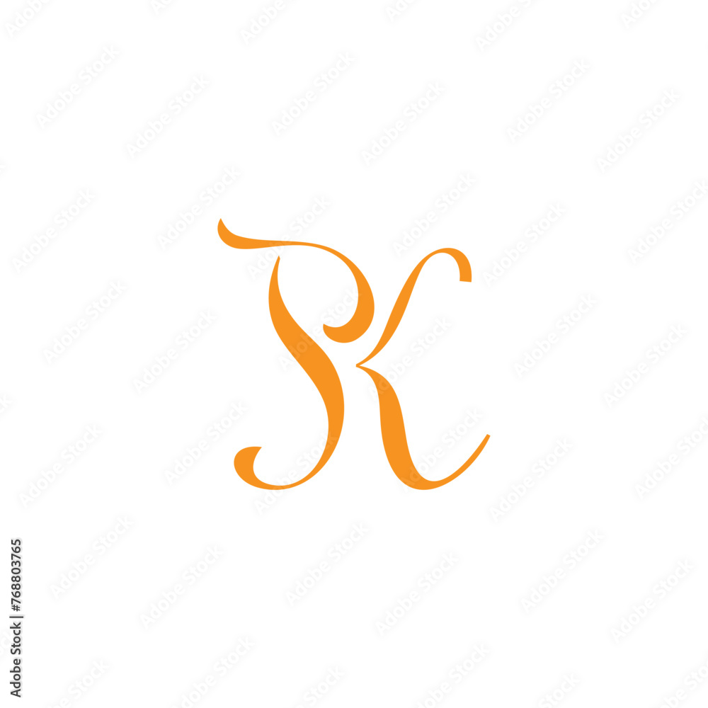 letter pk curves font elegant logo vector letter pk curves font elegant logo vector