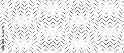 Horizontal zigzag lines. Background with black and white zig zag pattern. Parallel jagged stripes texture. Minimalistic graphic print. Vector illustration