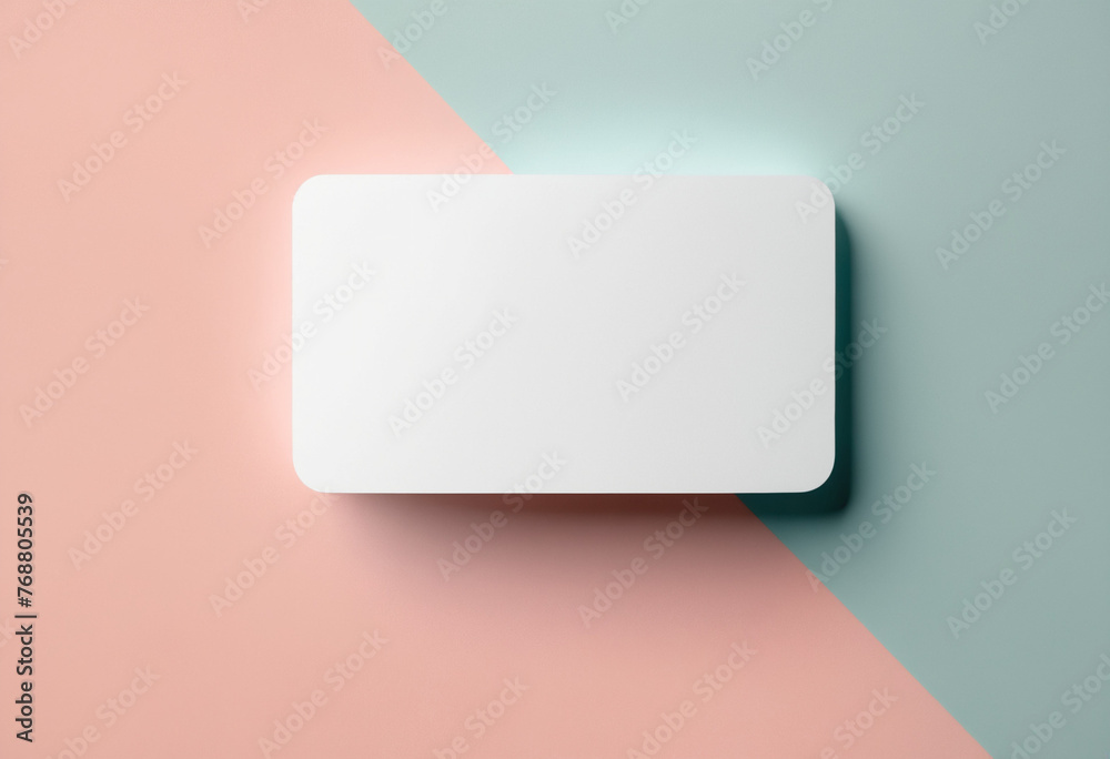 blank card on pink and azure background blank card on pink and azure background