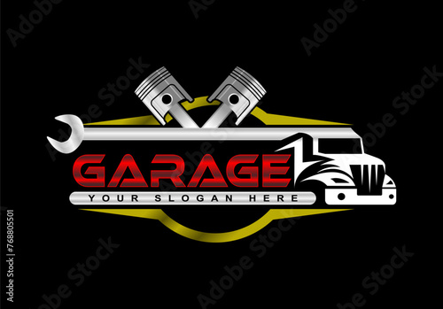 truck repair diesel mechanic logo
