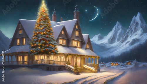 christmas house in the snow © Frantisek