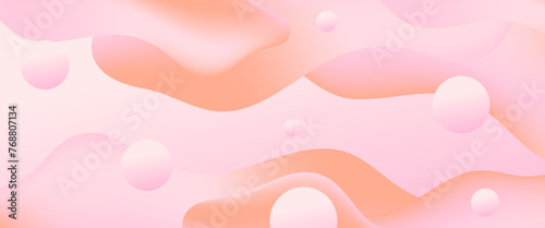 Pink and peach abstract banner with shapes. For business banner, formal backdrop, prestigious voucher, luxe invite, wallpaper and background