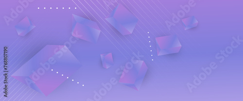 Purple violet minimal geometric shape abstract banner. For business banner, formal backdrop, prestigious voucher, luxe invite, wallpaper and background
