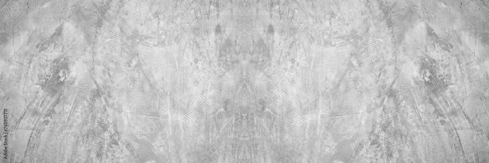 Fototapeta premium Old wall panorama texture cement dirty gray with black background abstract grey and silver color design are light with white background.