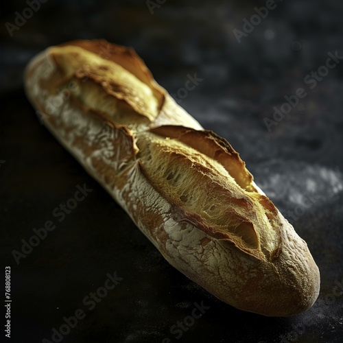 fresh baked bread on an isolated black background