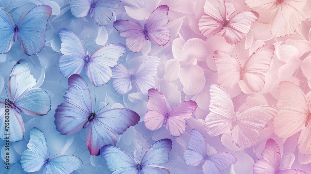 elegant split background with horizontal division, adorned with pastel shades of lavender and baby blue.