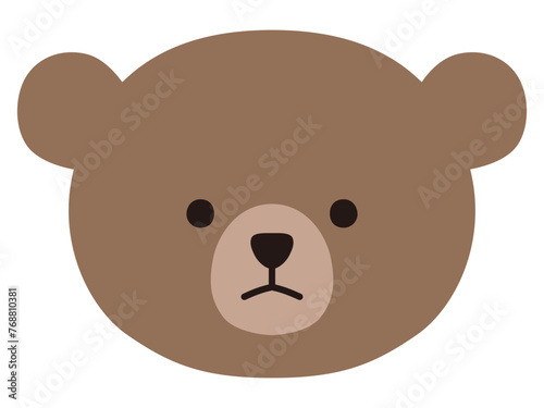 かわいいくまの顔のベクターイラスト。アイコン、動物、クマ、熊