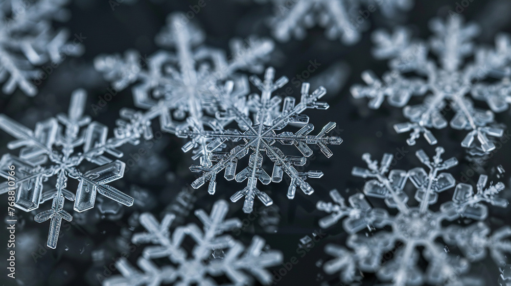 Close-up Views of Intricate Snowflake Patterns Close-up Views of Intricate Snowflake Patterns