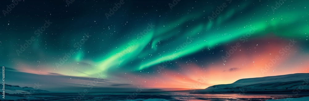 Obraz premium an enchanting natural spectacle in polar region with aurora 