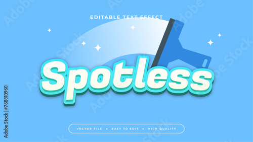 Blue and white spotless 3d editable text effect - font style