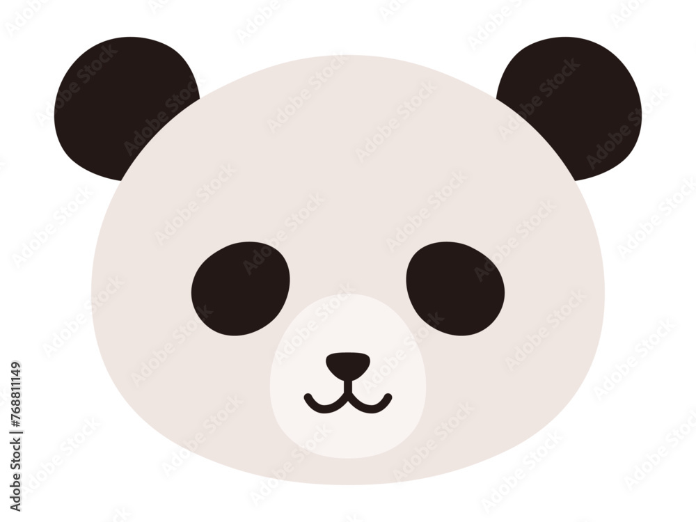 かわいいパンダの顔のベクターイラスト。アイコン、動物