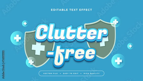 Blue white and green clutter free 3d editable text effect - font style