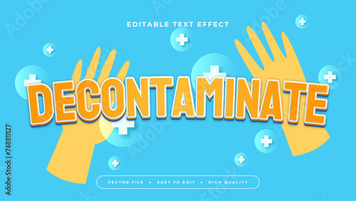 Orange blue and and yellow decontaminate 3d editable text effect - font style