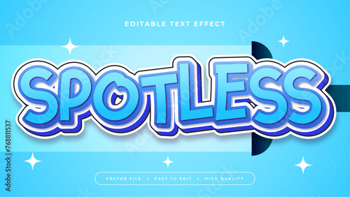 Blue and white spotless 3d editable text effect - font style