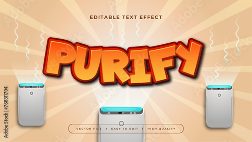 White orange and brown purify 3d editable text effect - font style