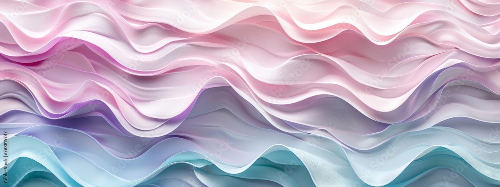 Fototapeta premium Merge fluidity and gradient effects with a split background resembling gentle waves of pastel colors washing over each other.