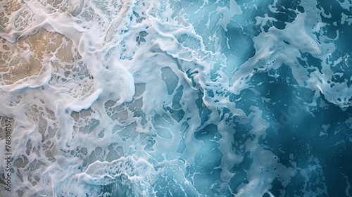 Oceanic Scenes with Salt Textures: Blend photographs of the ocean with scanned textures of salt or sand, emphasizing the raw, untamed nature of the sea. photo