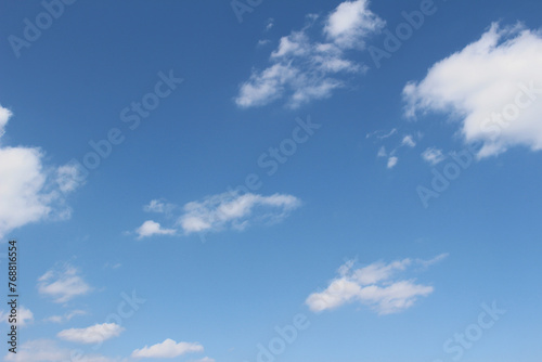 Blue sky with clouds background, sky and beautiful clouds, cloudscape sky, soft color