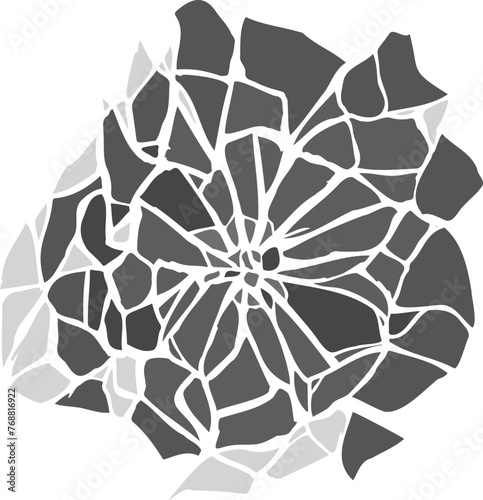 ひび割れのシルエット