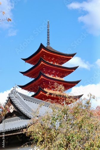 Toyokuni Shrine Five-Story Pagoda in Hatsukaichi  Japan.