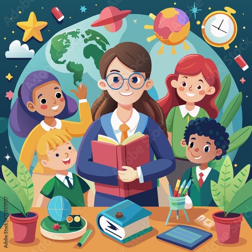 Happy Teacher's Day, Education Concept