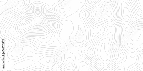 Lines map seamless topographic contour lines vector pattern. Geographic map and topographic contours map background. Vector illustration. White wave paper reliefs. photo