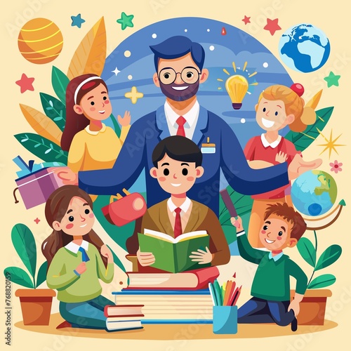 Happy Teacher's Day, Education Concept