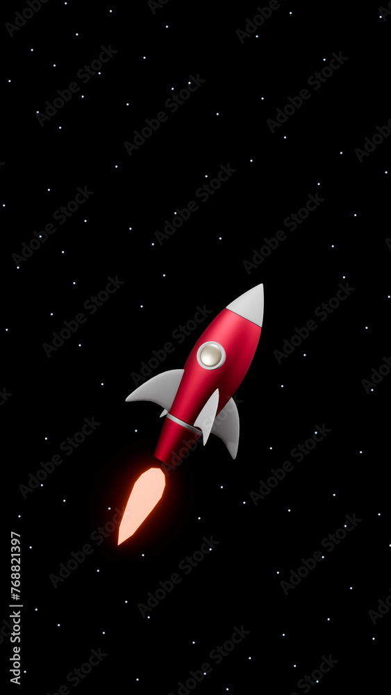 abstract 3d render illustration with cartoon rocket in outer space
abstract 3d render illustration with cartoon rocket in outer space