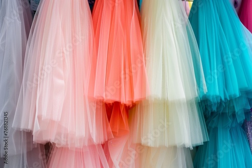 Wallpaper Mural dreamy tulle skirts of dresses filling a shops rack Torontodigital.ca