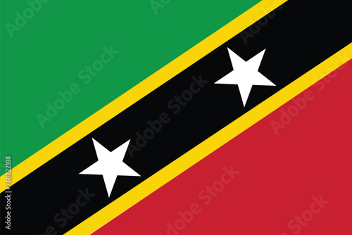 Bilde på lerret National Flag of Saint Kitts and Nevi, Saint Kitts and Nevi sign, Saint Kitts an