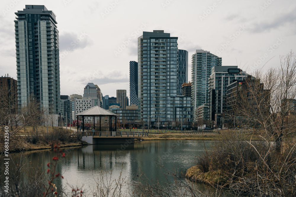 Fototapeta premium Calgary, Alberta Canada - may, 2th 2023 downtown, central Calgary.