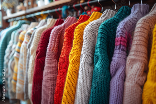 Explore cozy autumn fashion with a variety of warm knitwear sweaters in the wardrob