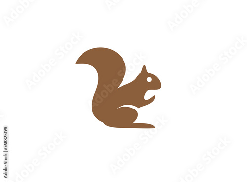 squirrel logo silhouette design