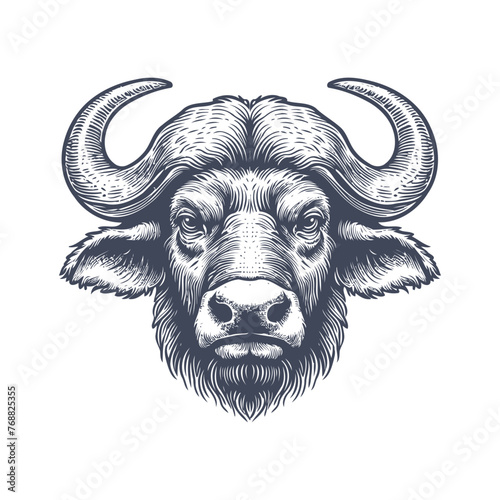 buffalo vintage illustration. isolated on white background