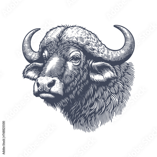 buffalo vintage illustration. isolated on white background