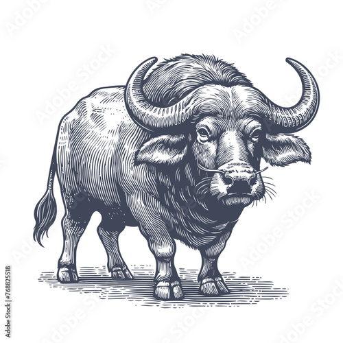 buffalo vintage illustration. isolated on white background