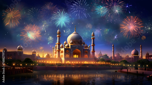 Celebrating the Spirit of Community and Unity: A Vibrant Depiction of Eid Celebrations